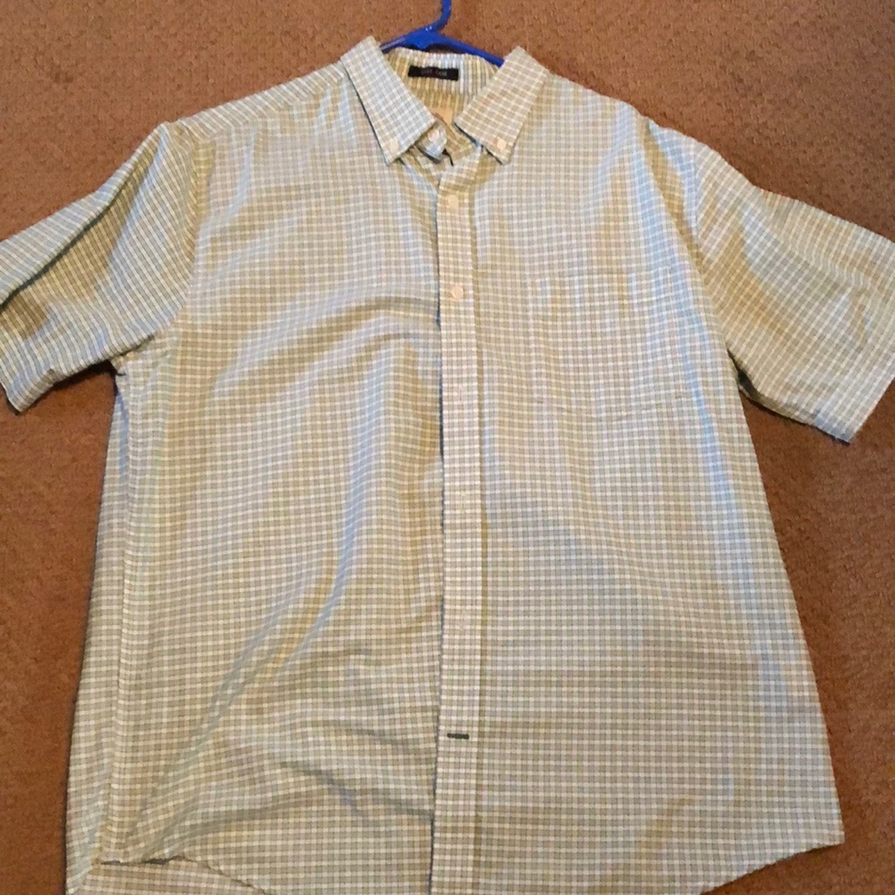 Green short sleeved button down